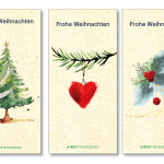 Weihnachtskarte aus Graspapier FIRST REISEBÜRO