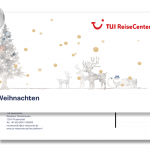 TUI ReiseCenter Maxipostkarte mit Heißfolienprägung